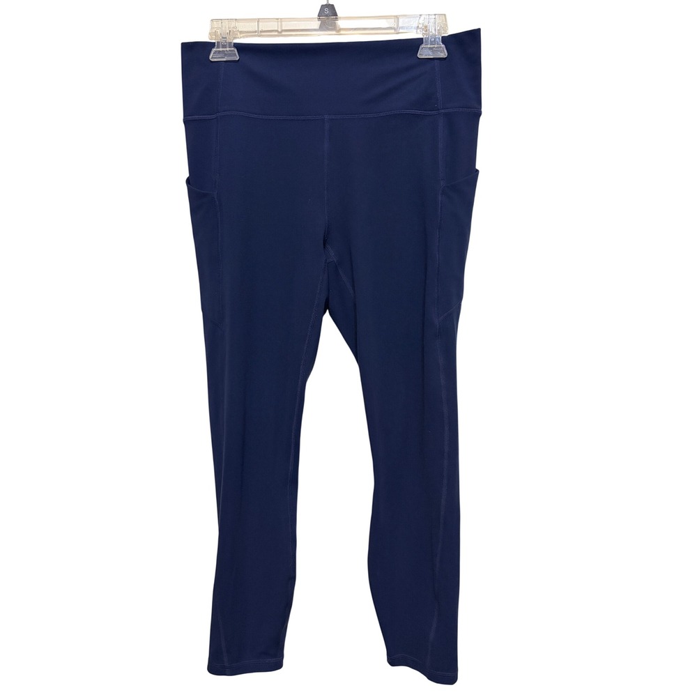 Fabletics PureLuxe Navy Blue High Waisted Pocket Leggings Large Women